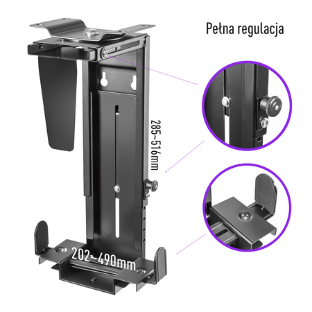 Uchwyt podbiurkowy komputera Spacetronik SPB-102B Outlet B