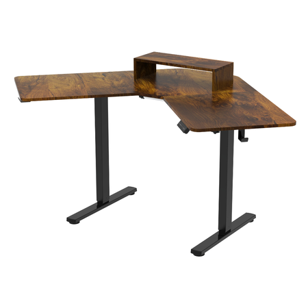 Biurko narożne regulowane SPEL112BR  Spacetronik 120x50 cm ciemne drewno - zdjęcie 2