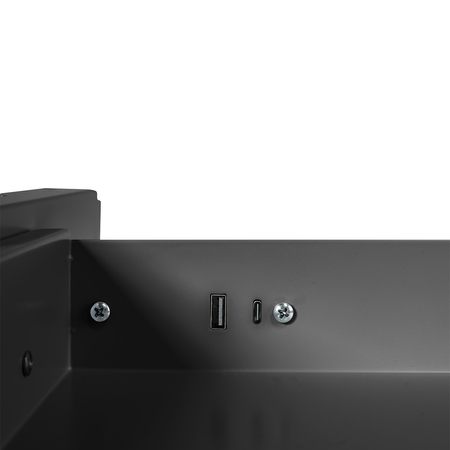 Szuflada podbiurkowa z portami USB Czarna Outlet B