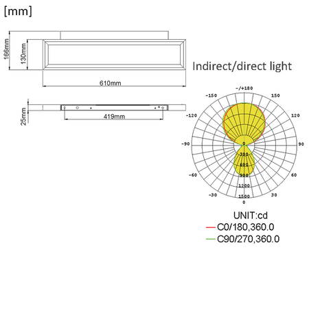 Lampa ścienna kinkiet do biura GLOW D24 40W Biała