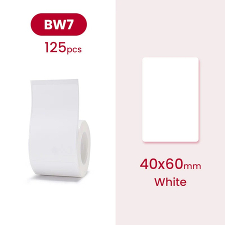 Etykiety na rolce do drukarek Niimbot z serii B białe 40x60mm 125 sztuk - zdjęcie 2