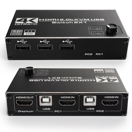 Przełącznik Switch KVM USB + HDMI 2/1 Spacetronik SPH-KVM22