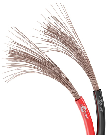 Kabel głośnikowy GOOBAY czarno-czerwony 2x2,5mm² CCA rolka 10m - zdjęcie 2