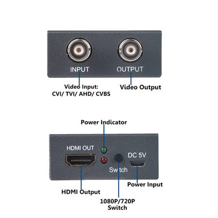 Konwerter AHD/TVI/CVI na HDMI Spacetronik SP-AHTV03