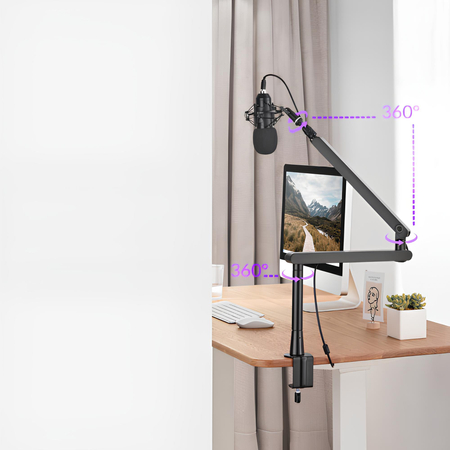 Studyjny biurkowy statyw do mikrofonu Low Profile Spacetronik SPA101B