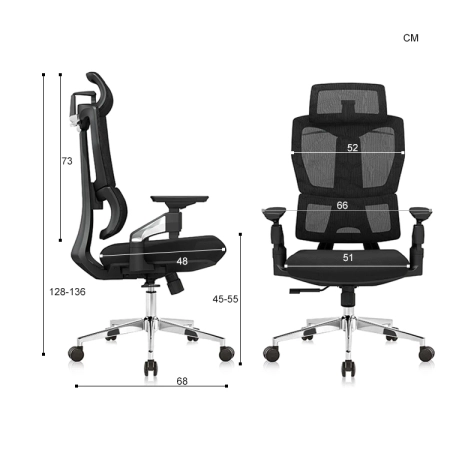 OUTLET Krzesło biurowe ergonomiczne Spacetronik BARD czarne