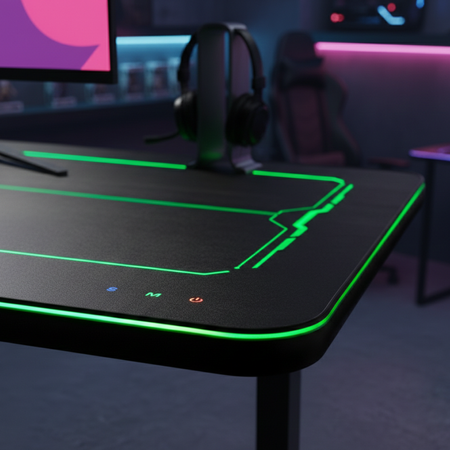 Biurko gamingowe elektryczne RGB z regulacją wysokości