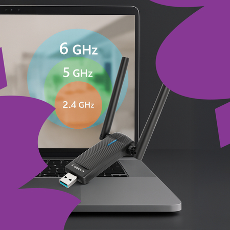 Adapter Wi-Fi 7 Spacetronik SP-WU07 5G 6G BE6500 - zdjęcie 2