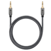 Kabel audio Jack 3,5mm AUX Goobay Plus oplot tekstylny szaro-czarny 1m