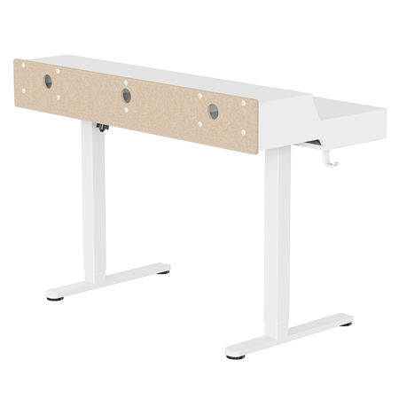 Mobile Singlel-Motor Sit-Stand Desk with Divider