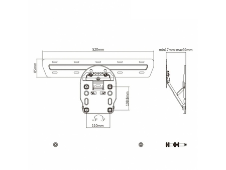 Uchwyt do TV QLED Q7/Q8/Q9 49"-65" Maclean MC-806 max 50kg Kompatybilny z telewizorami Samsung QLED