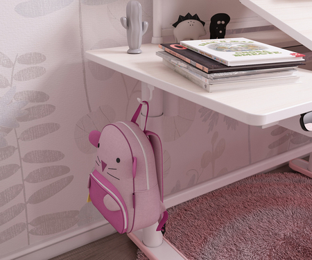 Regulowane biurko dla dziecka z półką Spacetronik XD 112x60 cm (różowe)