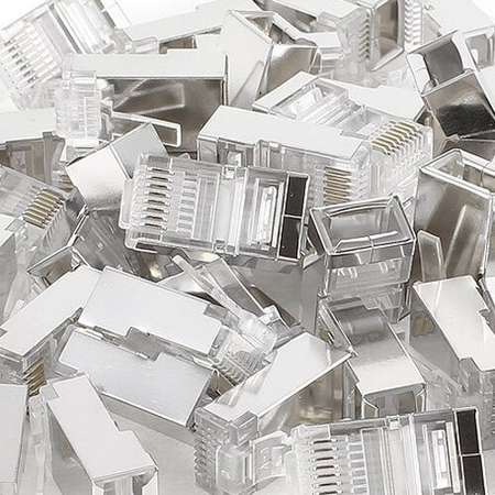 Wtyczki RJ45 przelotowe przezroczyste CAT 6 FTP PT-RJ456FT-1_25 25 szt.