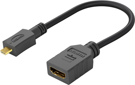 Adapter przejściówka micro HDMI - HDMI 2.0 4K Goobay FLEX czarny 15cm - zdjęcie 2