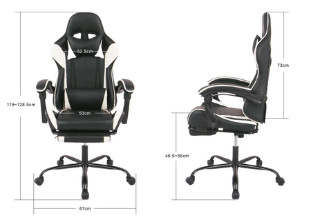 Fotel ergonomiczny biurowy z podnóżkiem i poduszkami Spacetronik Rally czarno szary
