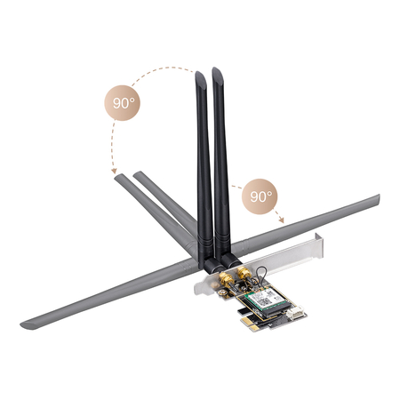 PCI-E WiFi Netzwerkkarte 6 AX5400 BT 5.2 2x5 dBi - zdjęcie 2