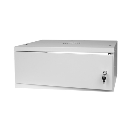 Szafa RACK 19'' 4U 350mm SZARA Drzwi stalowe