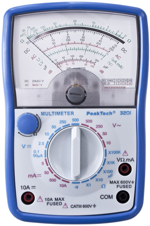 Multimetr analogowy 500V 10A AC/DC zestaw dla edukacji PeakTech 3201