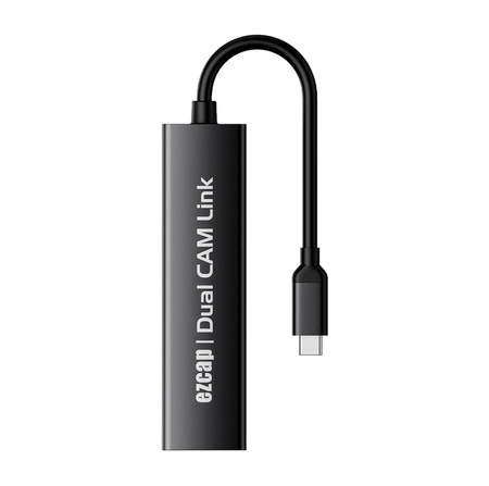 2w1 Nagrywarka wielokanałowa obrazu i dźwięku z dwóch źródeł video mikser  2x HDMI do USB-C Dual CAM Link Ezcap 314