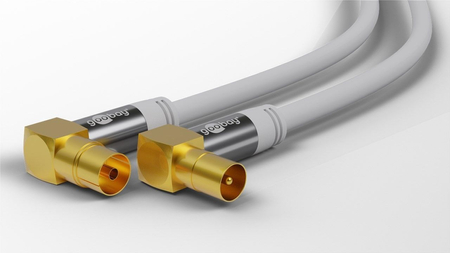 TV-Stecker IEC GN-WT Goobay gewinkelt Weiß 3m - zdjęcie 2