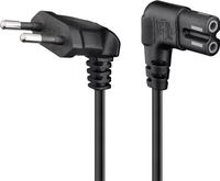 Kabel zasilający C7 ÓSEMKA 2-pin KĄTOWY 2x 90st. Goobay czarny 0,5m