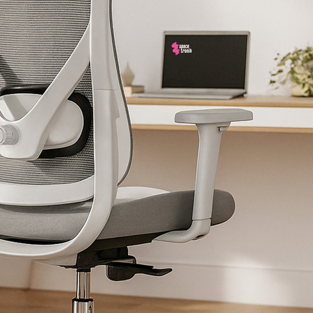 Egonomiczny fotel biurowy obrotowy ELSA Szary Outlet A