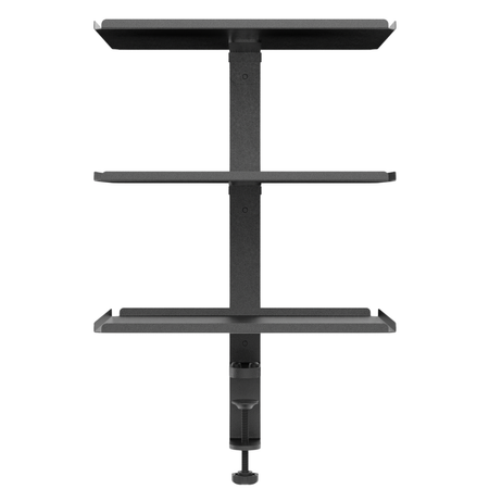 Boczny organizer do biurka na zacisk z półkami czarny SPB147B