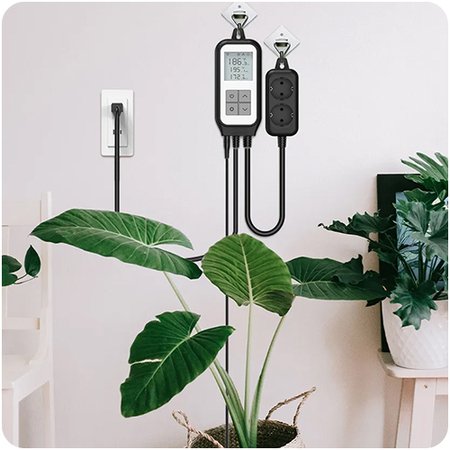 Dwa gniazda z termometrem Smart Life TUYA SL-PST20 - zdjęcie 2