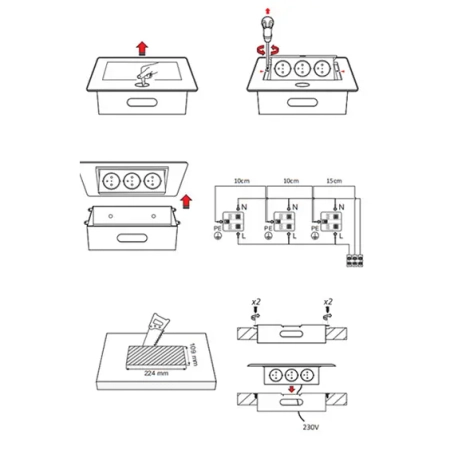 Gniazdo blatowe otwierane Spacetronik SPS-D26S V2 OUTLET