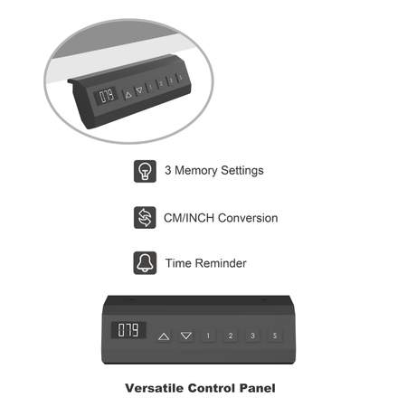 Biurko stojące regulowane SPEF122WW 120x60 białe z szufladą