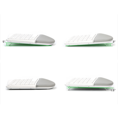 Ergonomische Delux-Tastatur GM901 weiß kabellos BT und 2,4 GHz