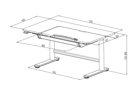 Elektryczne biurko dziecięce Spacetronik XD 112x60 cm (białe) OUTLET - zdjęcie 2