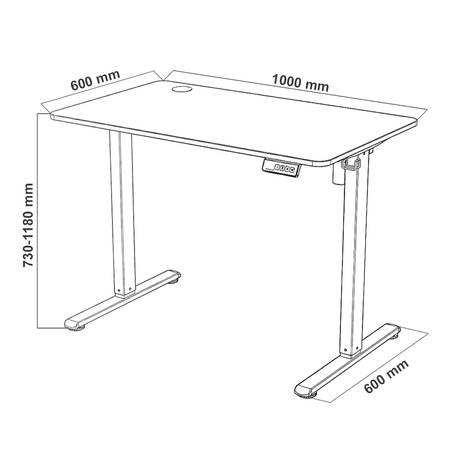 Elektryczne biurko Moris SPE-O111BR 100×60 cm
