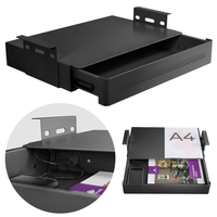 Under-Desk Storage Drawer Shelf USB Standard Black