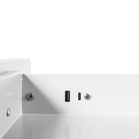 Szuflada podbiurkowa z portami USB Biała