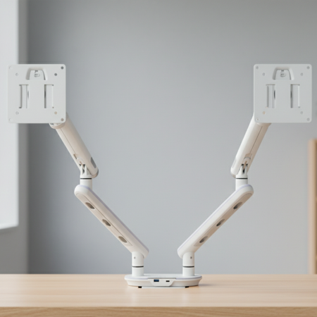 Podwójne Ramię do Monitora SPAF120LUW Białe - zdjęcie 2