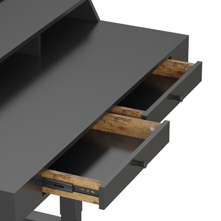 Mobile Singlel-Motor Sit-Stand Desk with Divider