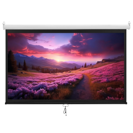 Ekran Projekcyjny Sufitowy OUTLET Zwijany Manualnie 100" cali 16:9 PVC 1.0 Gain 160° Spacetronik