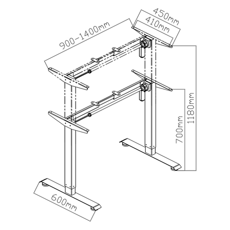 Spacetronik SPE-141W elektrischer Tischständer