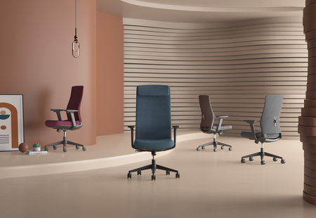 Krzesło biurowe ergonomiczne Spacetronik HAVARD-01 niebieskie