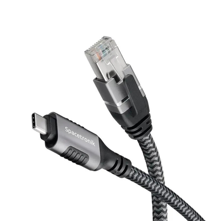 Karta sieciowa USB Gigabit, kabel adapter Ethernet USB-C do RJ45 Spacetronik, 5m