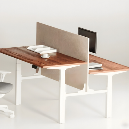 Zestaw podwójne biurko elektryczne Spacetronik z krzesłami Doris 11