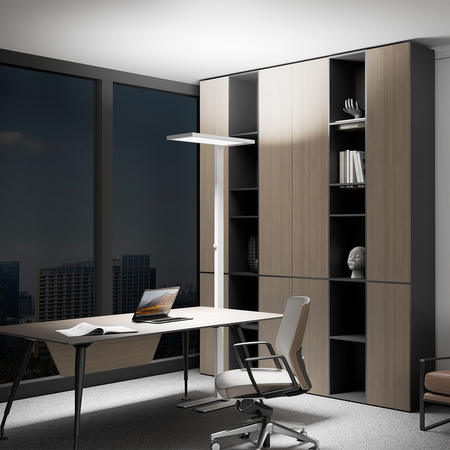 Lampa stojąca biurowa LED GLOW D24 9600 lm Biała - zdjęcie 2