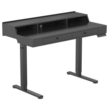 Mobile Singlel-Motor Sit-Stand Desk with Divider
