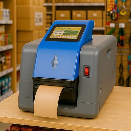 Zestaw startowy: dyspenser taśmy aktywowanej wodą bublaki BT-D23 + 10 rolek taśmy o różnych szerokościach - zdjęcie 2