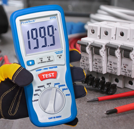 Cyfrowy tester pętli zwarcia PSC PeakTech 2715