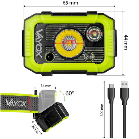 Latarka czołowa akumulatorowa 750lm CREE SMD Heavy odporna Vayox VA0187