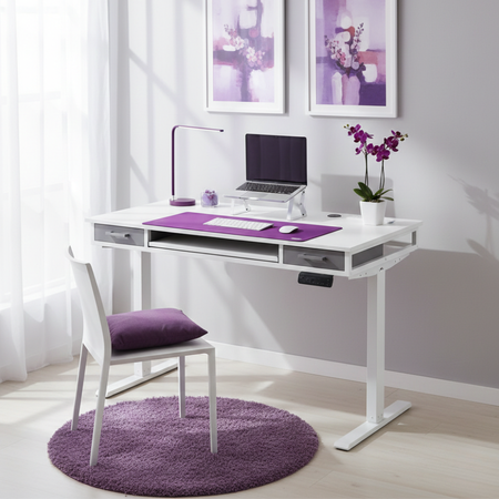 Biurko stojące regulowane SPEF122WW 120x60 białe z szufladą - zdjęcie 2