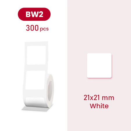 Etykiety na rolce do drukarek Niimbot z serii B białe 21x21mm 300 sztuk - zdjęcie 2