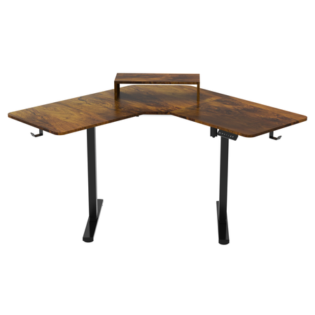 Biurko narożne regulowane SPEL112BR  Spacetronik 120x60 cm ciemne drewno